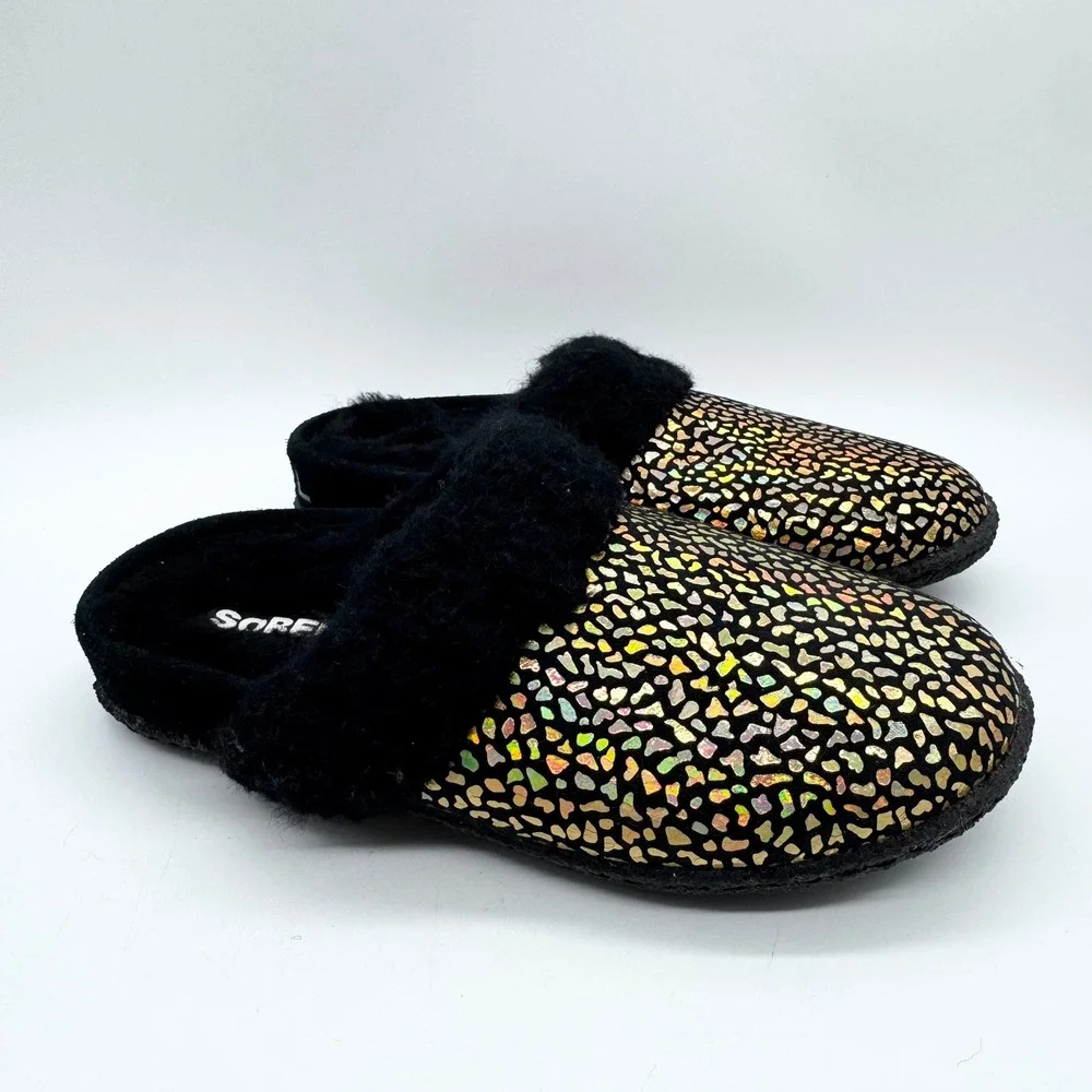 Sorel Youth Nakiska Slide II Slipper Indoor & Outdoor Sea Salt/Black Size‎ 3